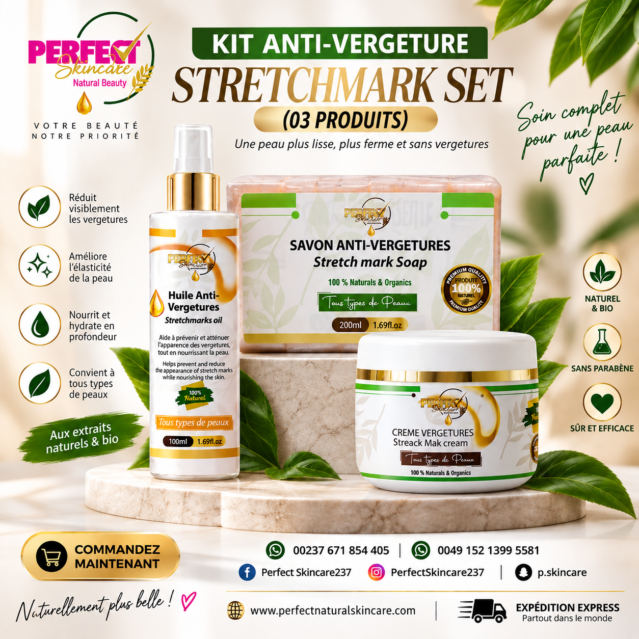 Kit Anti-Vergetures - SUPER Actif - Restructurant & Anti-Marques – Formule Fermetée