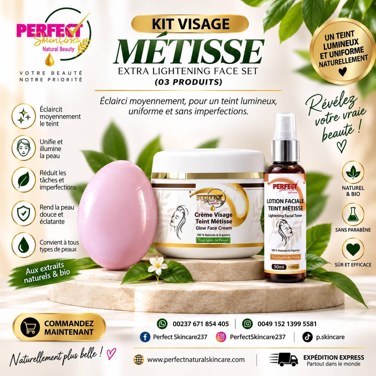 Kit Visage Suprême 5X – Formulation Avancée Éclat Infini
