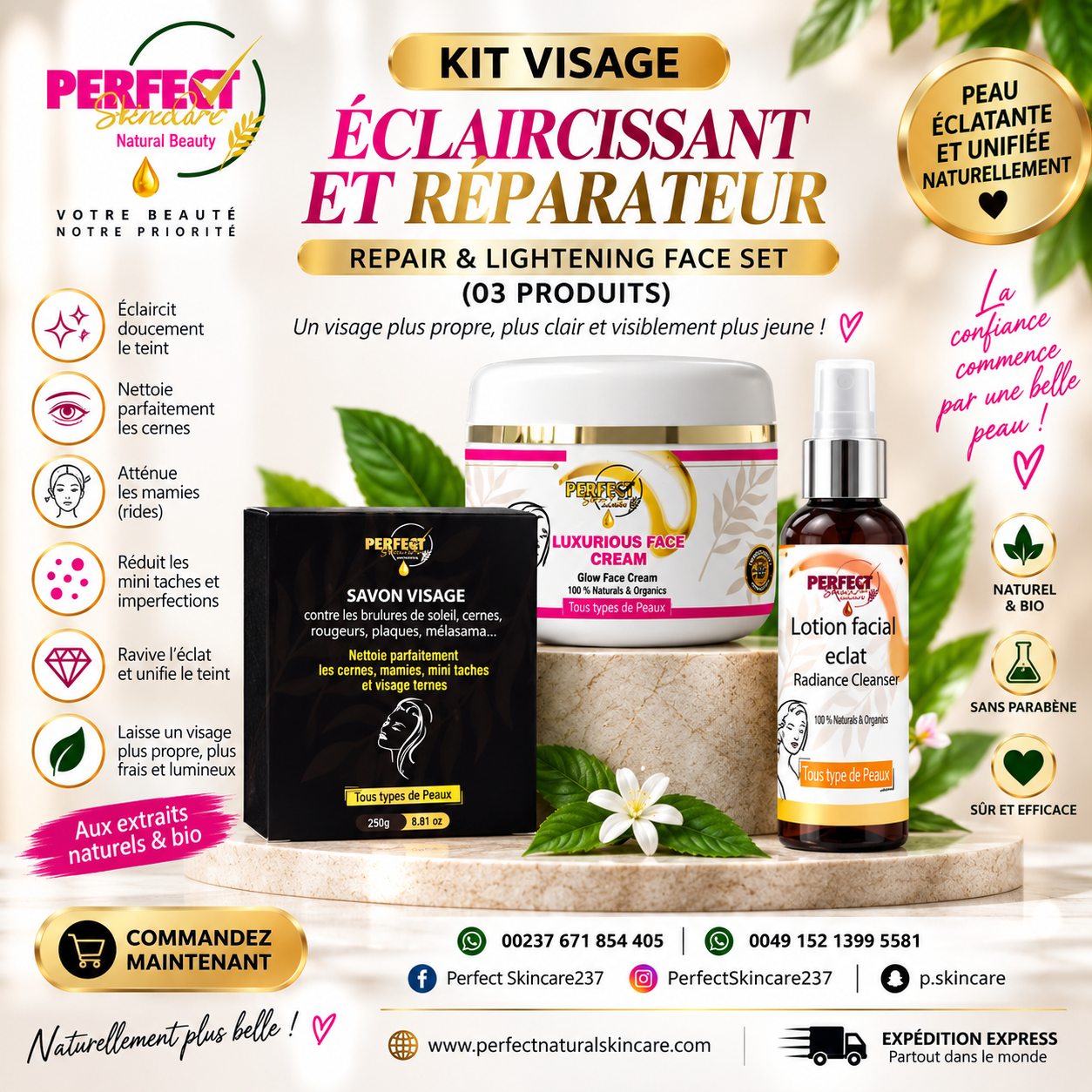 Kit Visage Éclat Suprême & Réparateur – TRÈS Actif