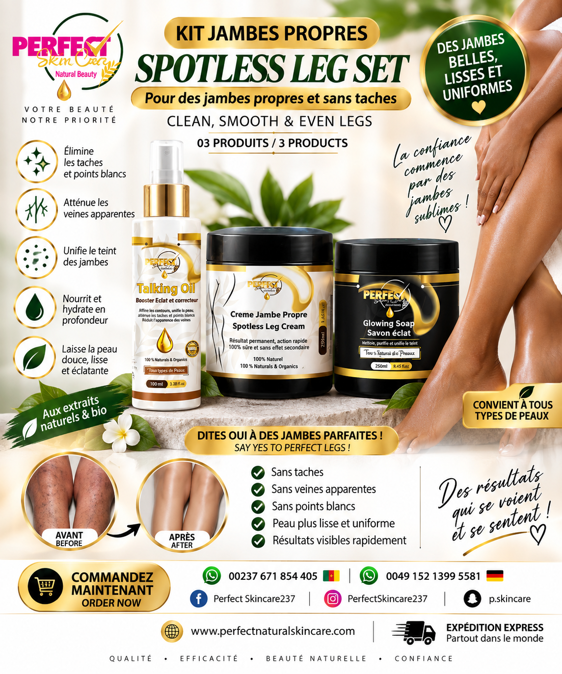 Kit Jambes Sublimes – Formule Unifiante & Satinée (HYPER Actif)