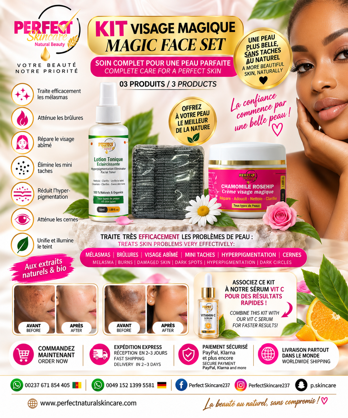 Kit Visage Magique – TRÈS Actif (Éclat & Confort Botanique)